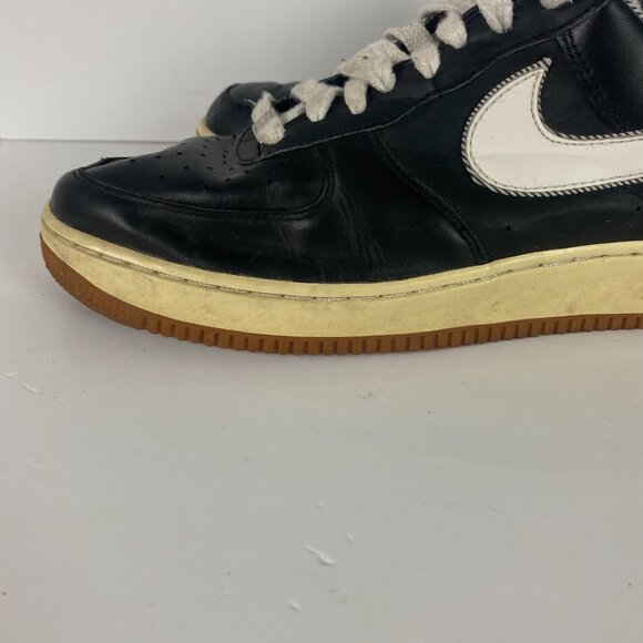 Nike Air Force 1 Sneakers Men's Sz 10 Shoes Black Seersucker Pack Low Pinstripe - Picture 8 of 14